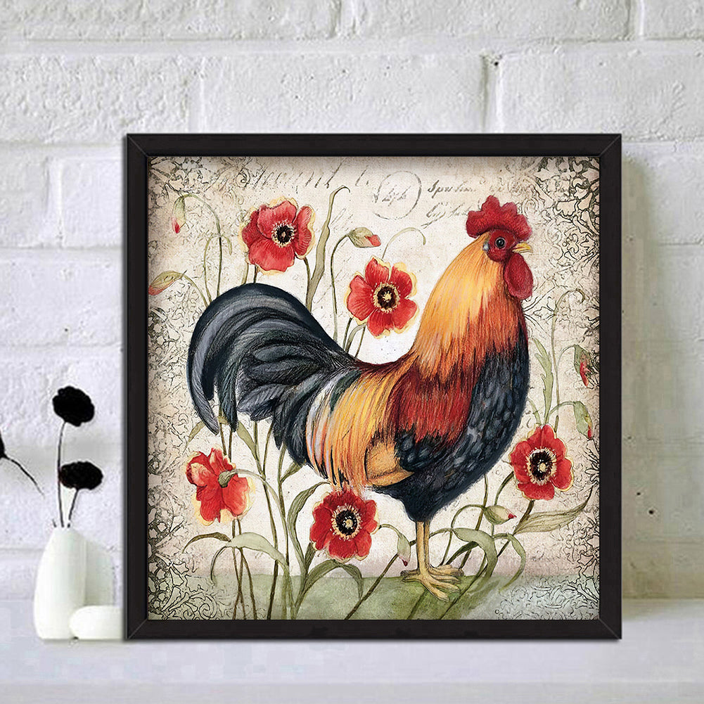 Chickens - Full Round Drill Diamond Painting 30*30CM