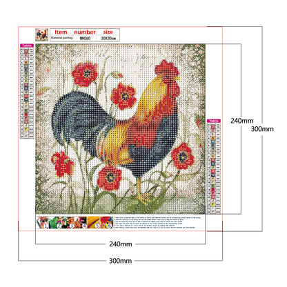 Chickens - Full Round Drill Diamond Painting 30*30CM