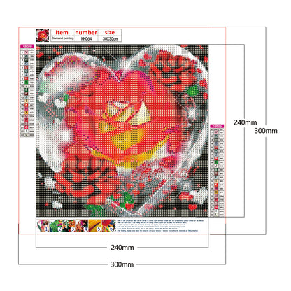 Love Rose - Full Round Drill Diamond Painting 30*30CM