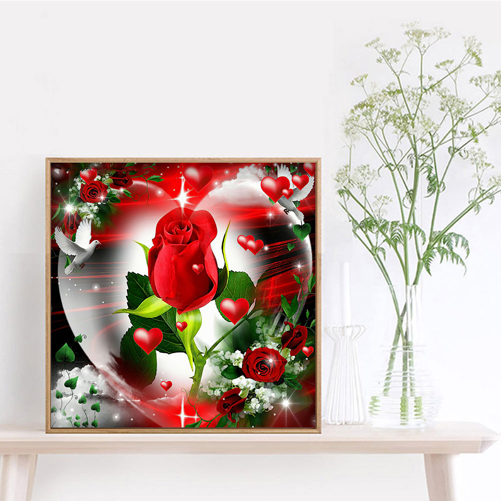 Love Rose - Full Round Drill Diamond Painting 30*30CM