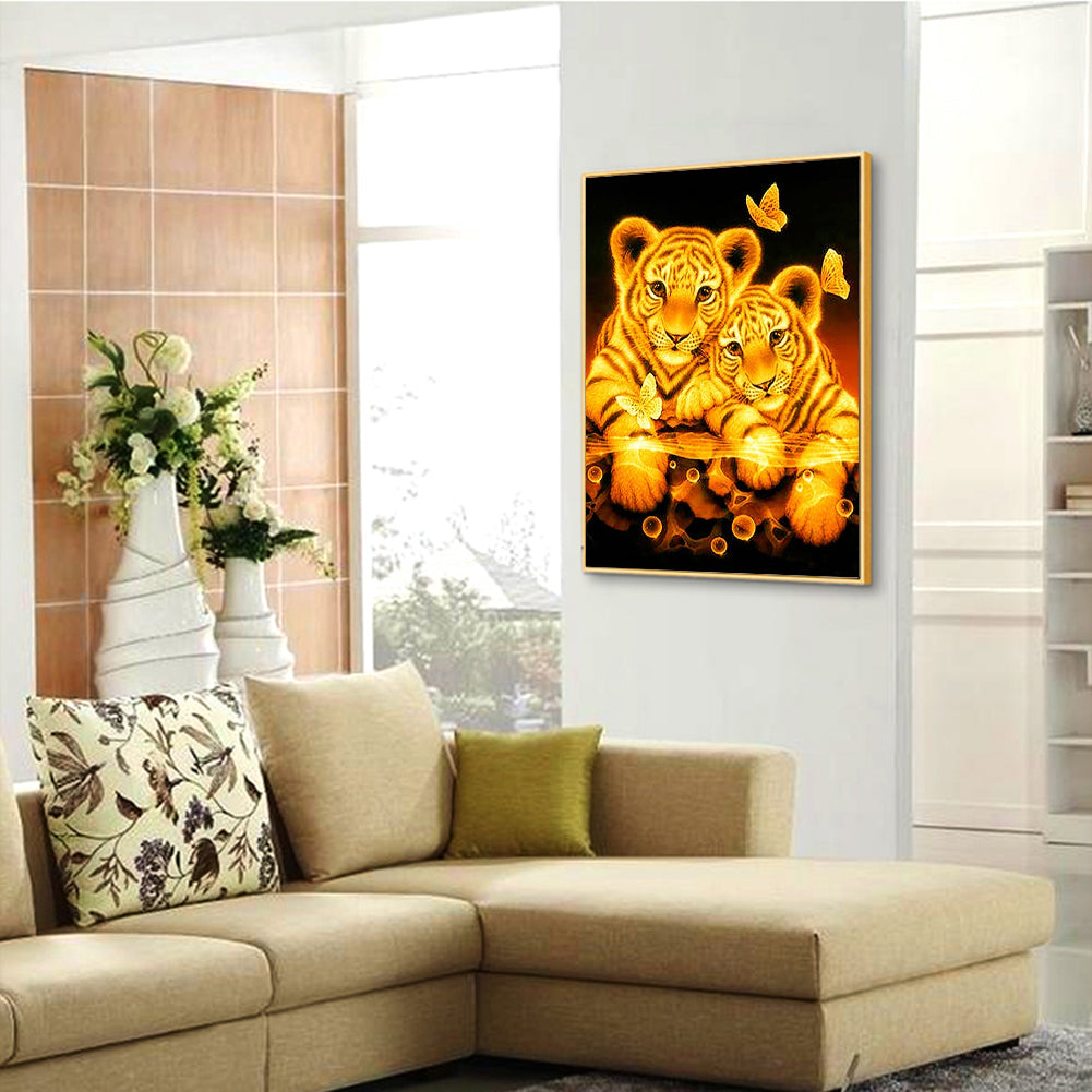 Tiger - Full Round Drill Diamond Painting 30*40CM