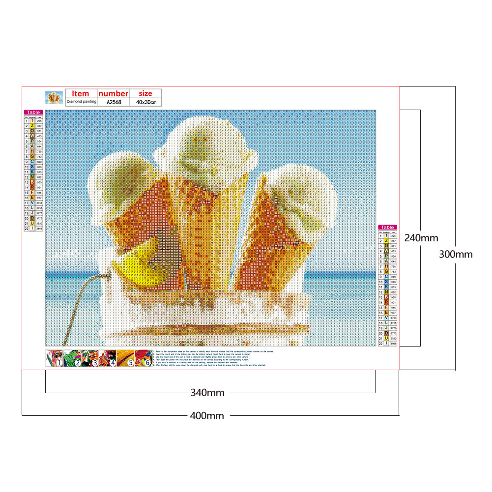 Ice-cream - Full Round Drill Diamond Painting 40*30CM