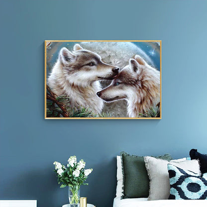 Two Wolf - Full Round Drill Diamond Painting 30*40CM