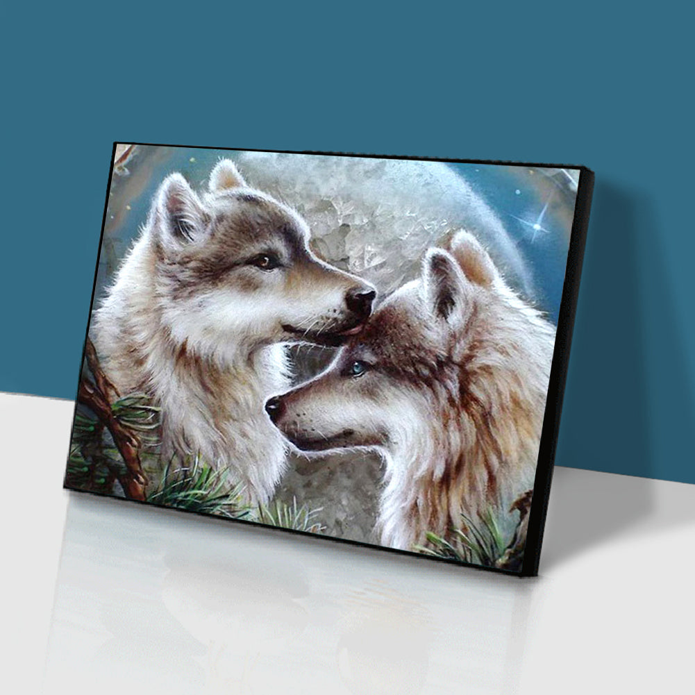 Two Wolf - Full Round Drill Diamond Painting 30*40CM