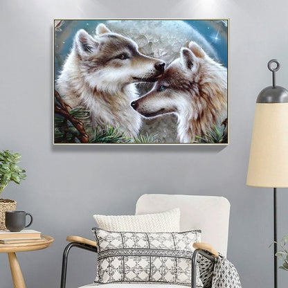 Two Wolf - Full Round Drill Diamond Painting 30*40CM