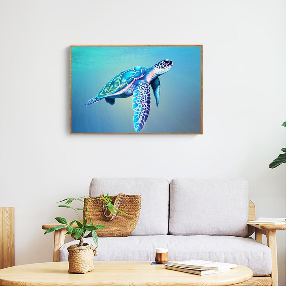 Swimming Turtle - Full Round Drill Diamond Painting 30*40CM