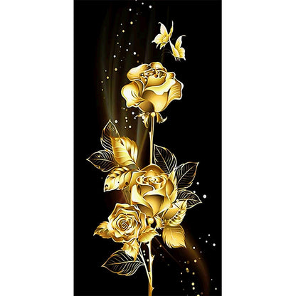 Golden Rose - Full Square Drill Diamond Painting 45*85CM