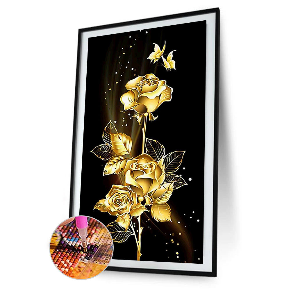 Golden Rose - Full Square Drill Diamond Painting 45*85CM