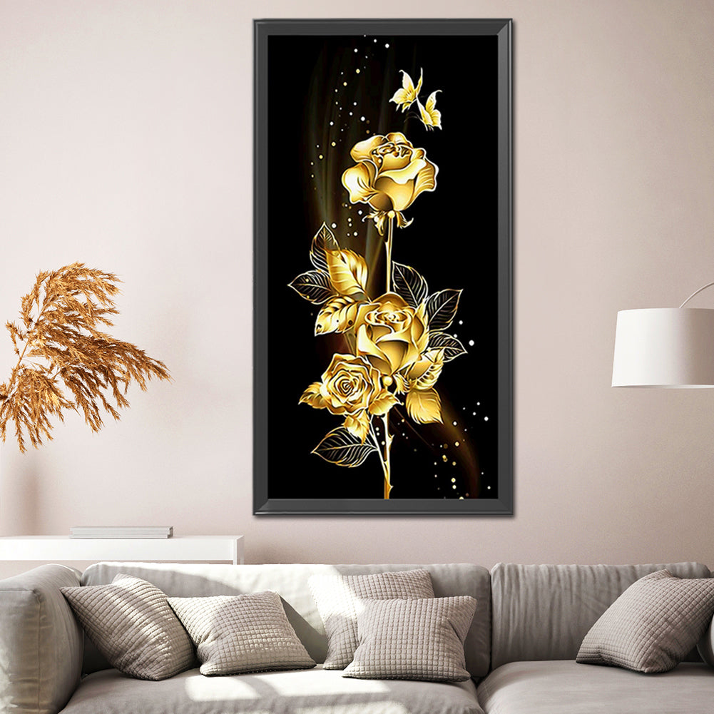 Golden Rose - Full Square Drill Diamond Painting 45*85CM