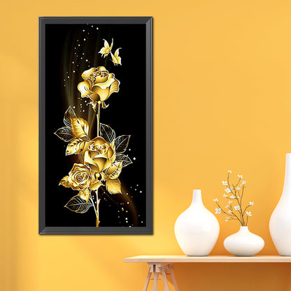 Golden Rose - Full Square Drill Diamond Painting 45*85CM