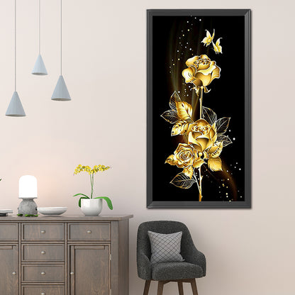 Golden Rose - Full Square Drill Diamond Painting 45*85CM