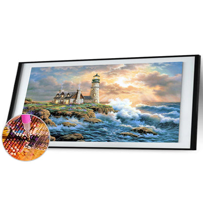 Lighthouse - Full Square Drill Diamond Painting 80*40CM