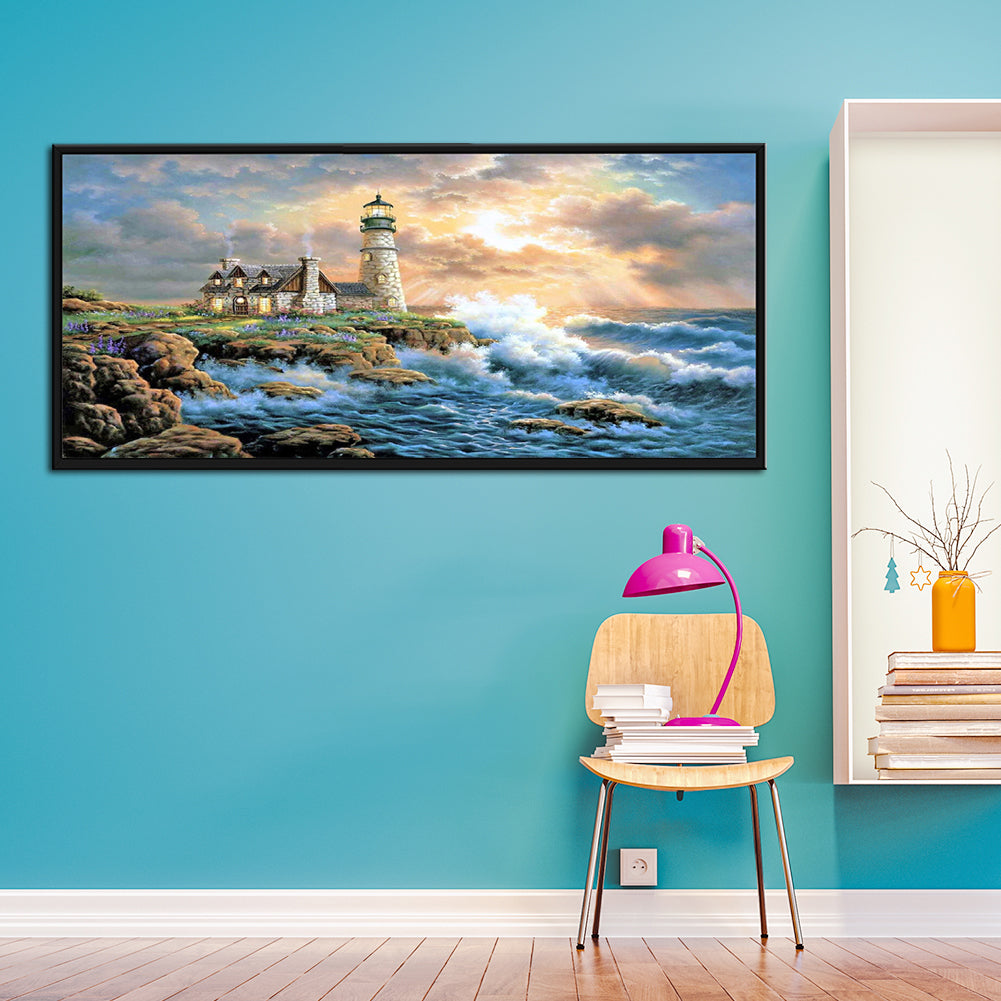 Lighthouse - Full Square Drill Diamond Painting 80*40CM