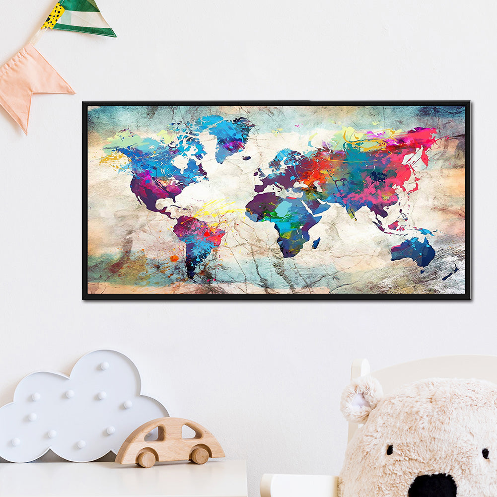 World Map - Full Square Drill Diamond Painting 80*40CM