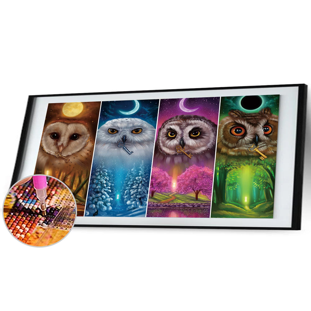 Color Owl - Full Square Drill Diamond Painting 80*45CM