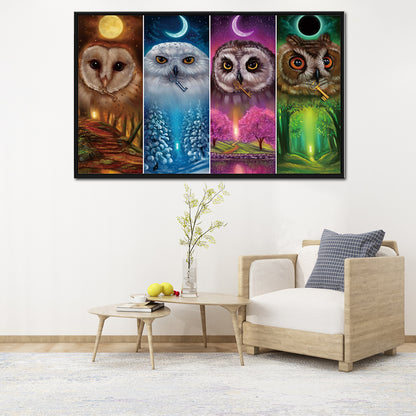 Color Owl - Full Square Drill Diamond Painting 80*45CM