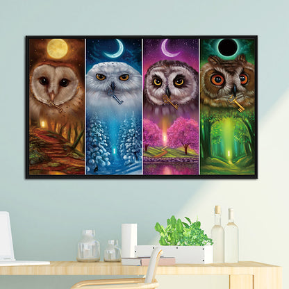 Color Owl - Full Square Drill Diamond Painting 80*45CM