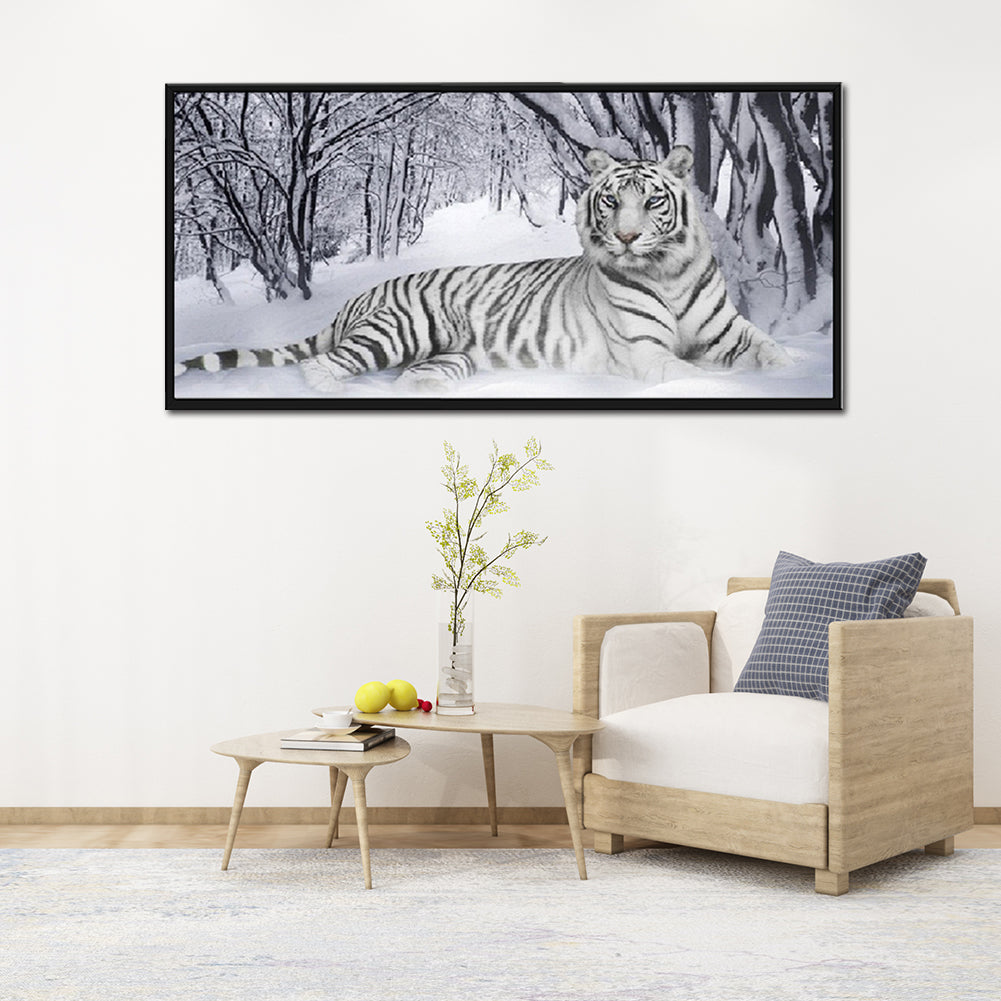 White Tiger - Full Square Drill Diamond Painting 90*45CM