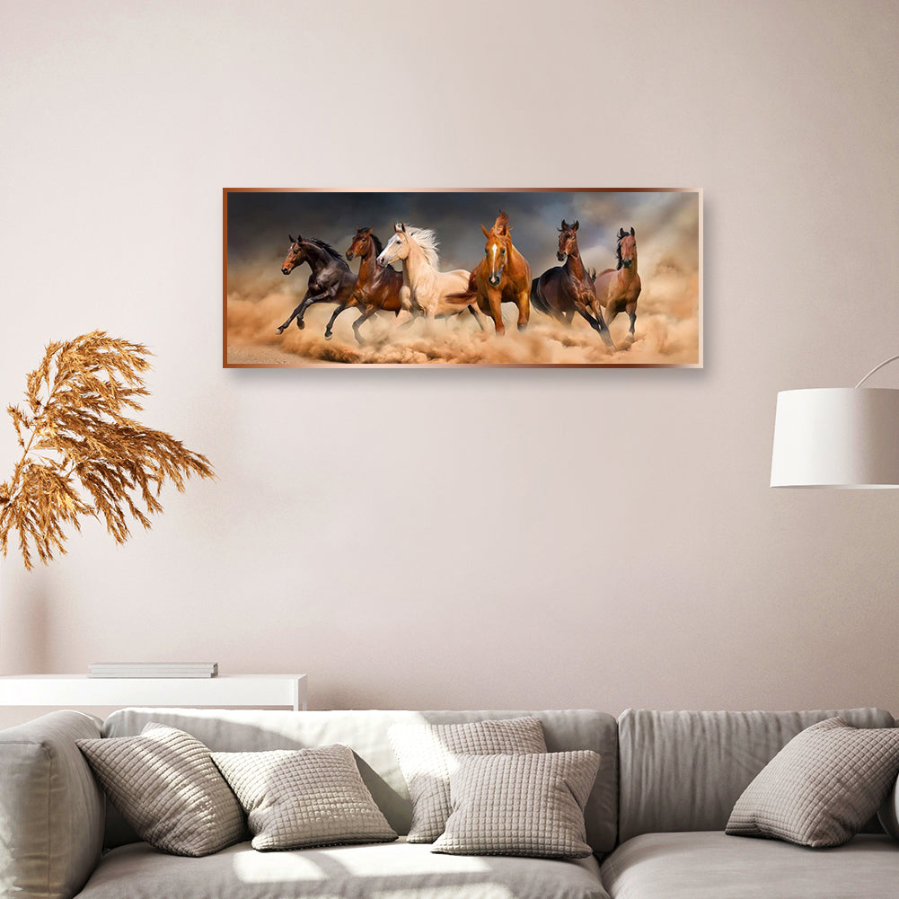 Running Horse - Full Round Drill Diamond Painting 80*30CM