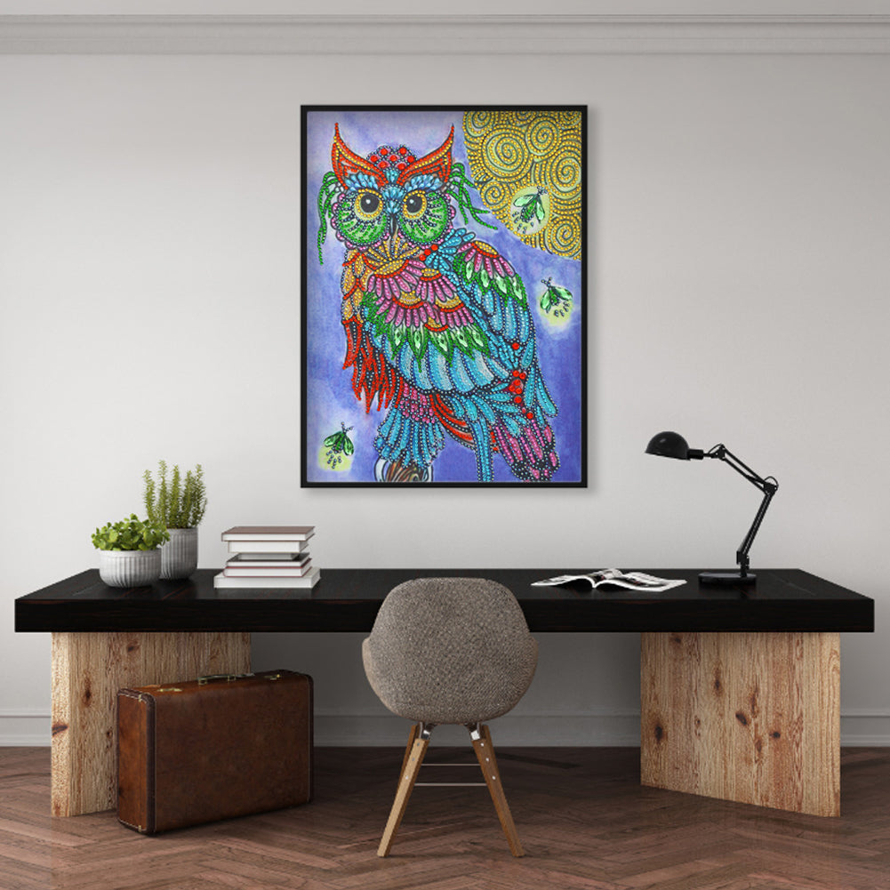 Owl - Special Shaped Drill Diamond Painting 30*40CM