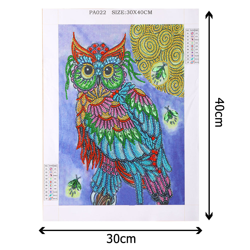 Owl - Special Shaped Drill Diamond Painting 30*40CM