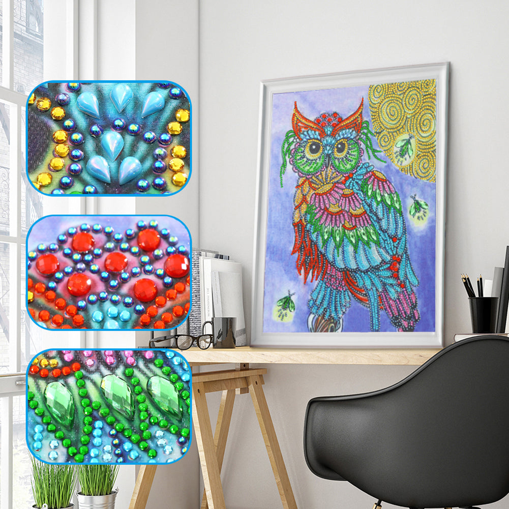 Owl - Special Shaped Drill Diamond Painting 30*40CM