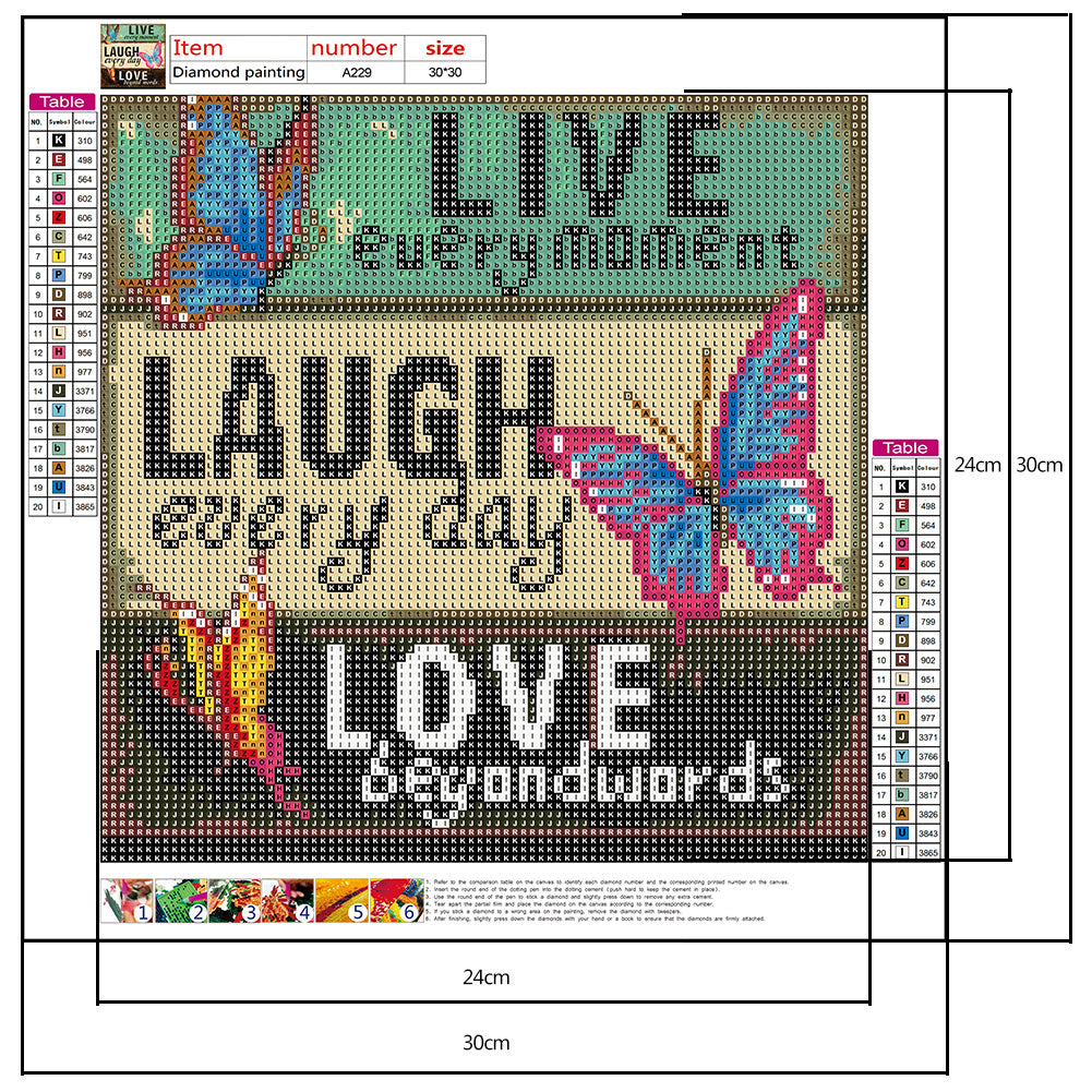 Letter - Full Round Drill Diamond Painting 30*30CM