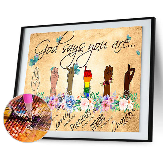 English Sentence - Full Round Drill Diamond Painting 60*40CM