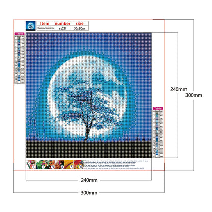 Moon Tree - Full Round Drill Diamond Painting 30*30CM