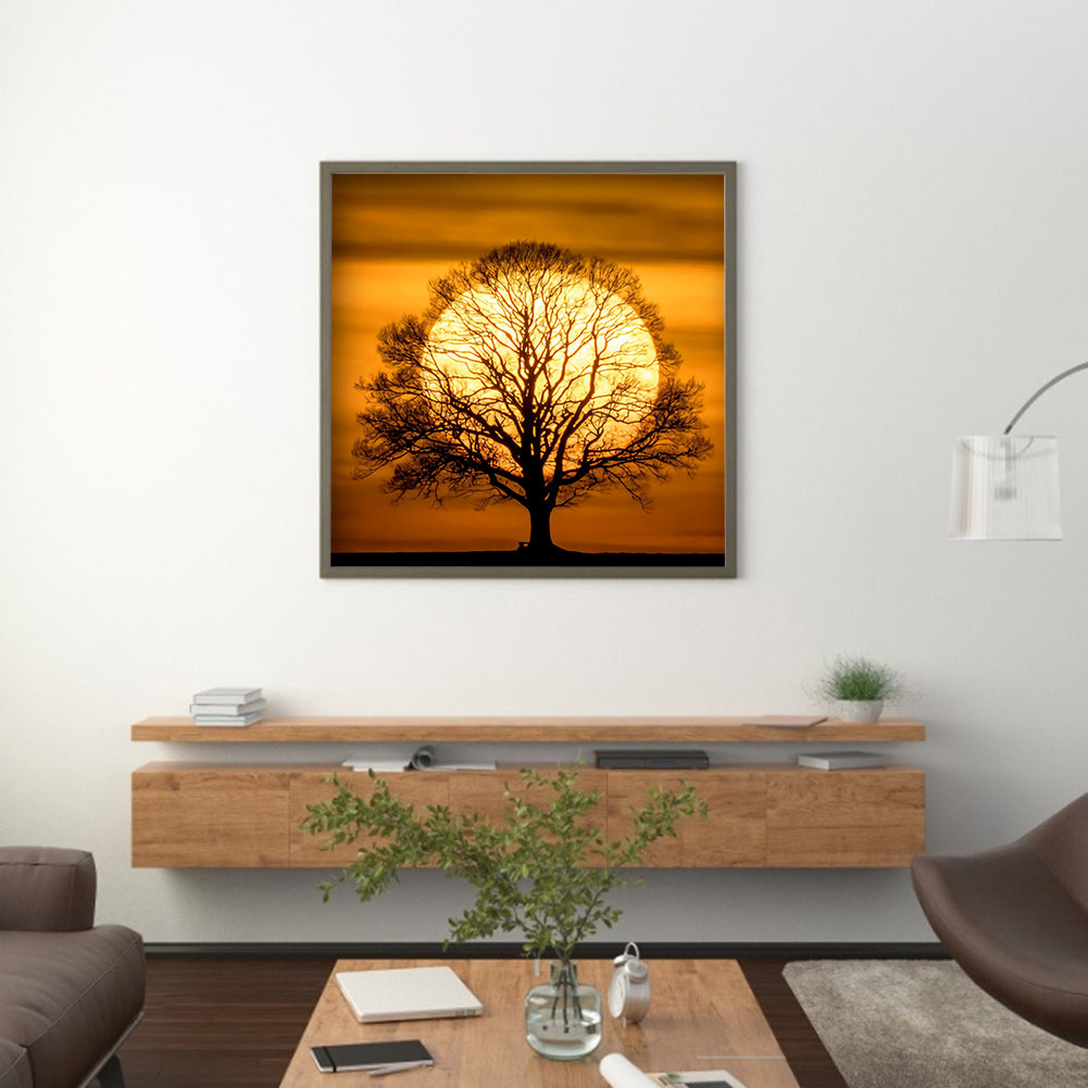 Moon Tree - Full Round Drill Diamond Painting 30*30CM