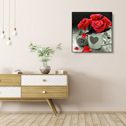 Red Rose - Full Round Drill Diamond Painting 30*30CM