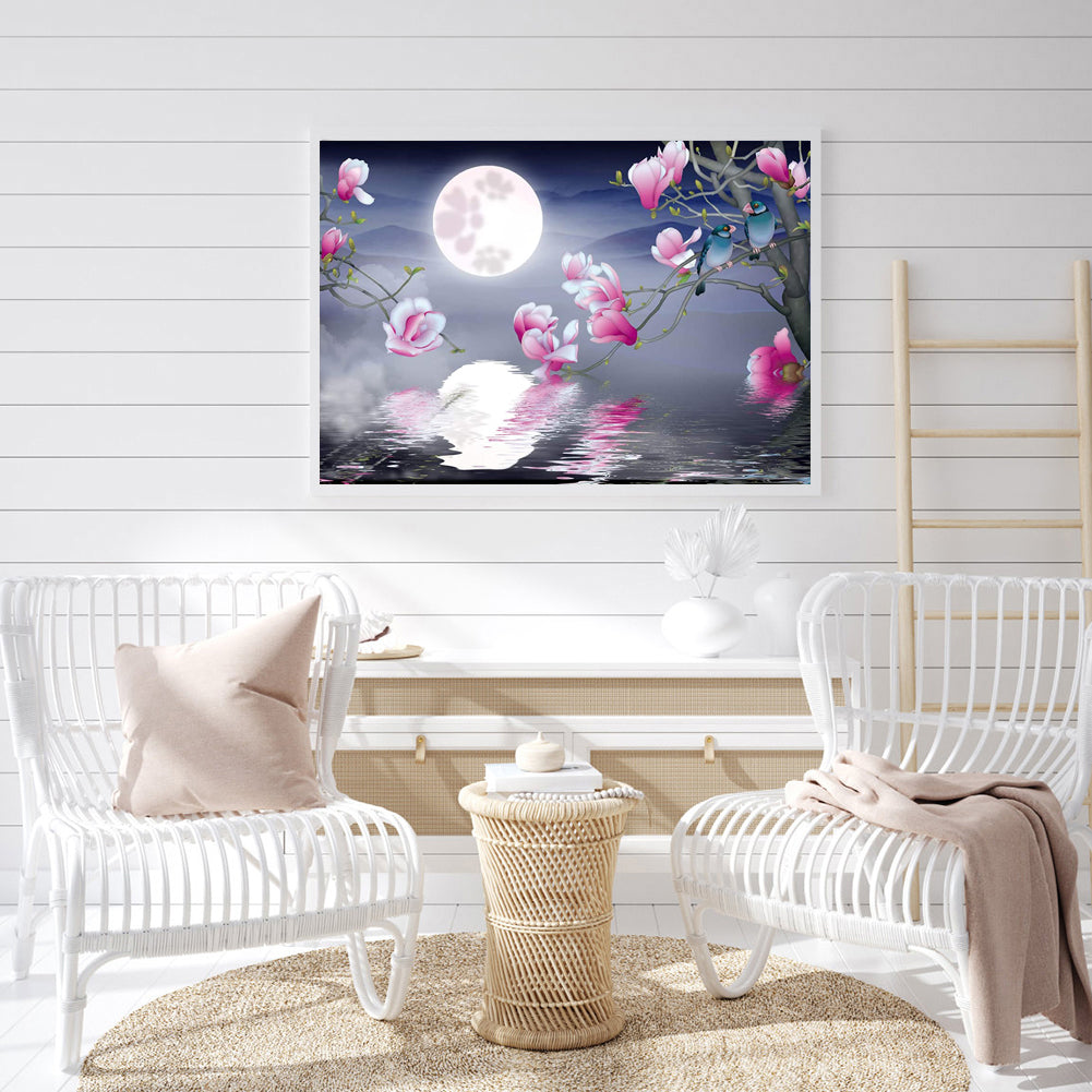 Magnolia Flower - Full Round Drill Diamond Painting 40*30CM