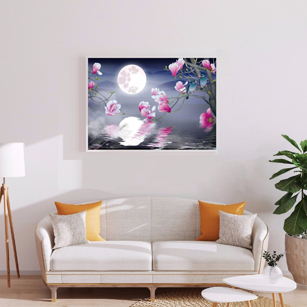 Magnolia Flower - Full Round Drill Diamond Painting 40*30CM