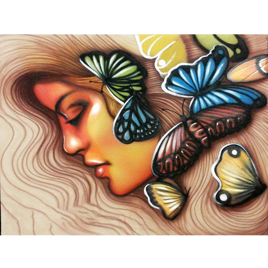 Butterfly Girl - Full Round Drill Diamond Painting 40*30CM