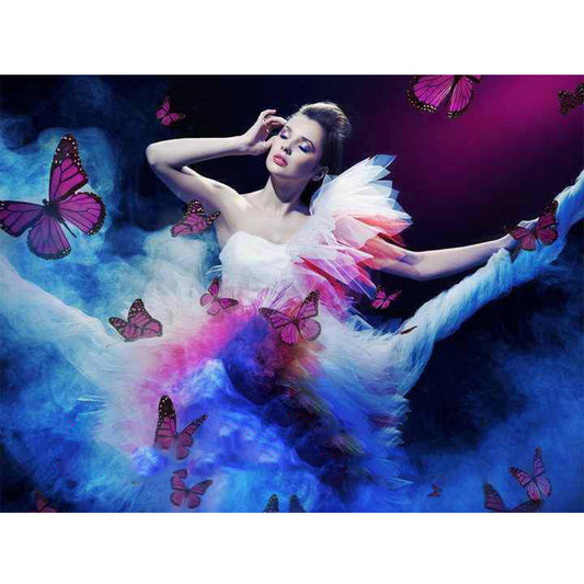 Butterfly Girl - Full Round Drill Diamond Painting 40*30CM