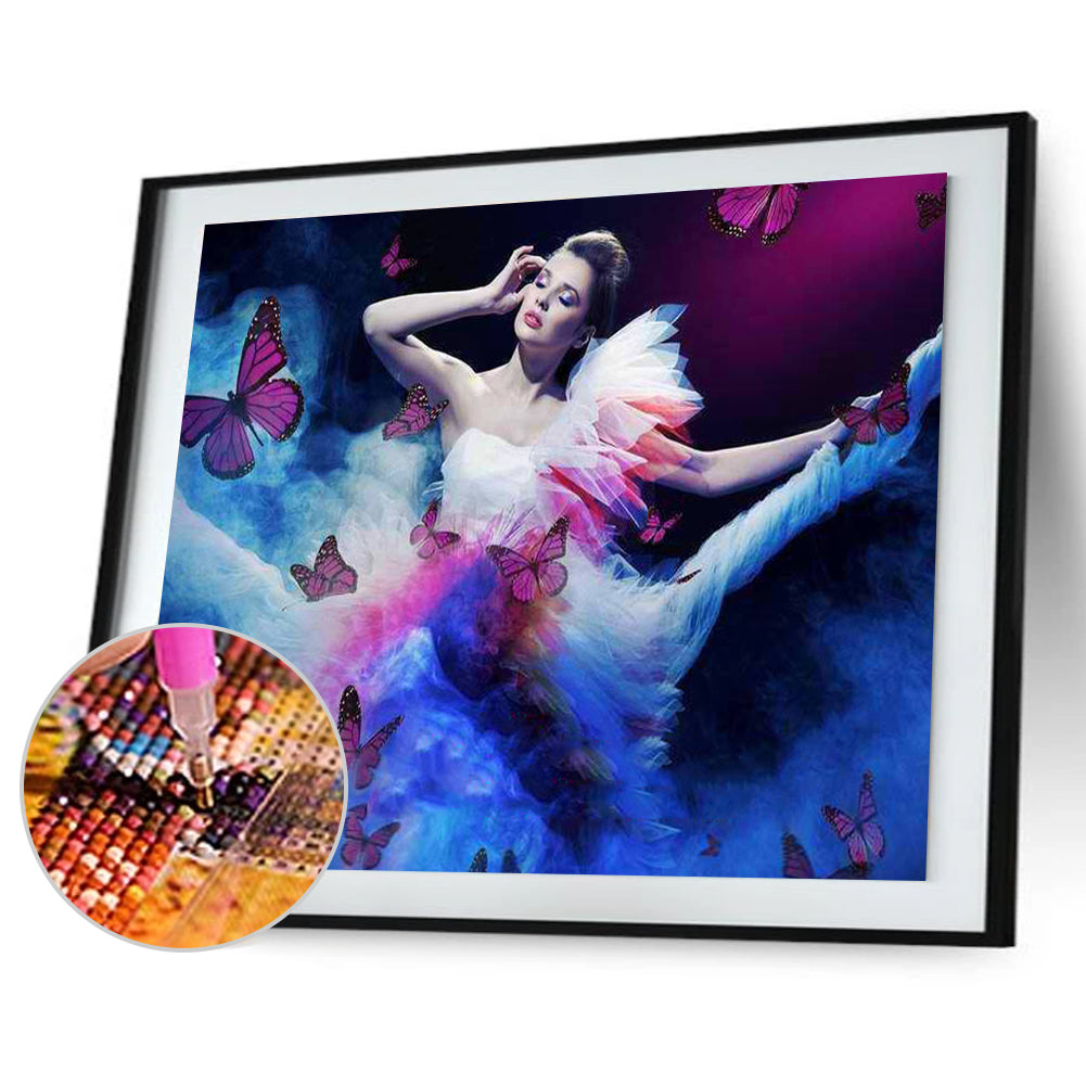 Butterfly Girl - Full Round Drill Diamond Painting 40*30CM