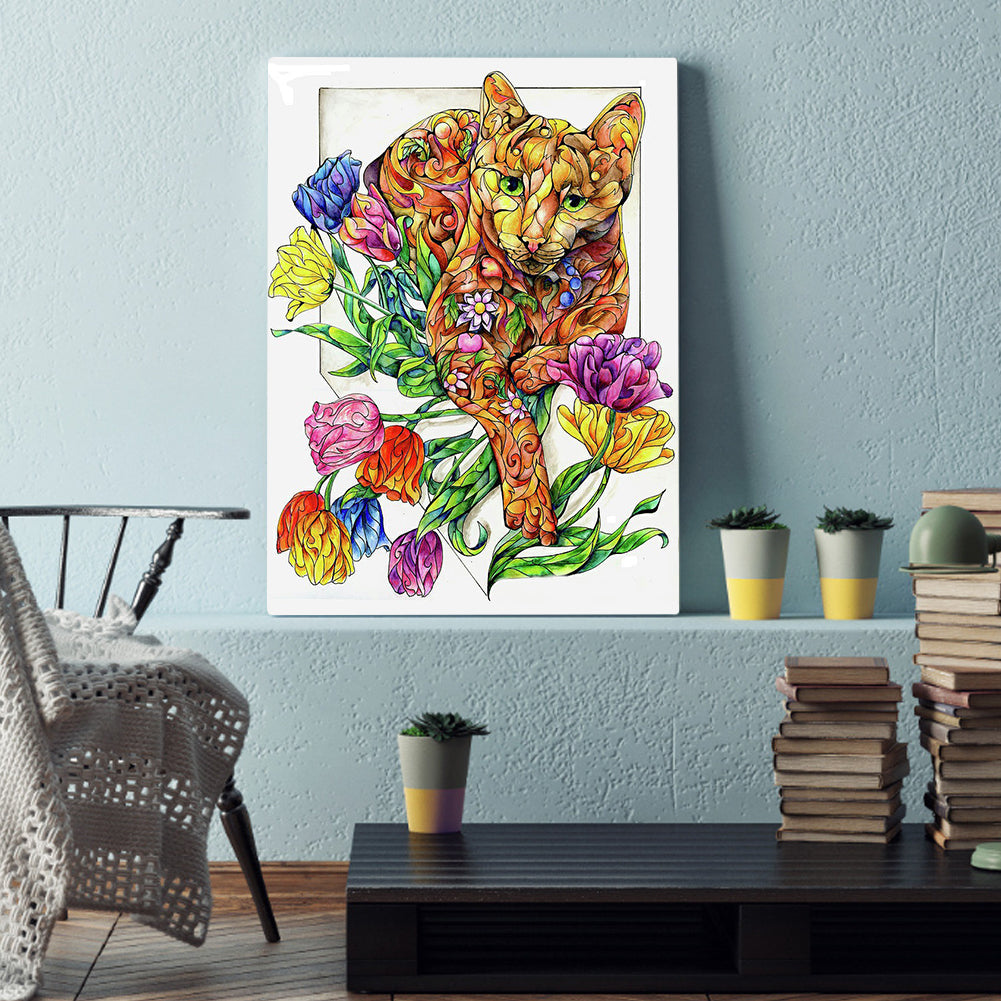 Cat - Full Round Drill Diamond Painting 30*40CM