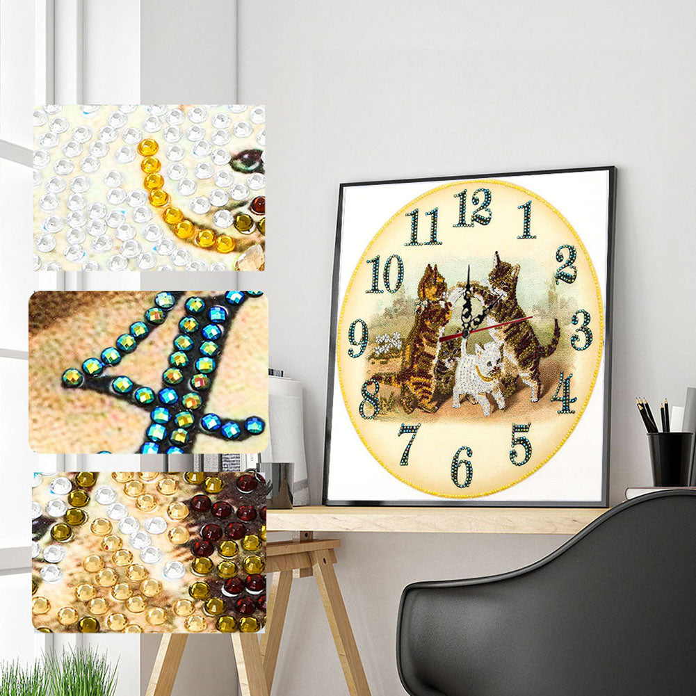 Animal Clock Part Special Shape Diamond DIY Painting Kit 5D Mosaic Clocks