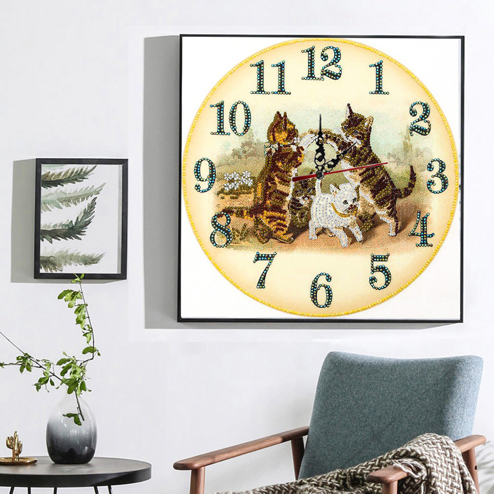 Animal Clock Part Special Shape Diamond DIY Painting Kit 5D Mosaic Clocks