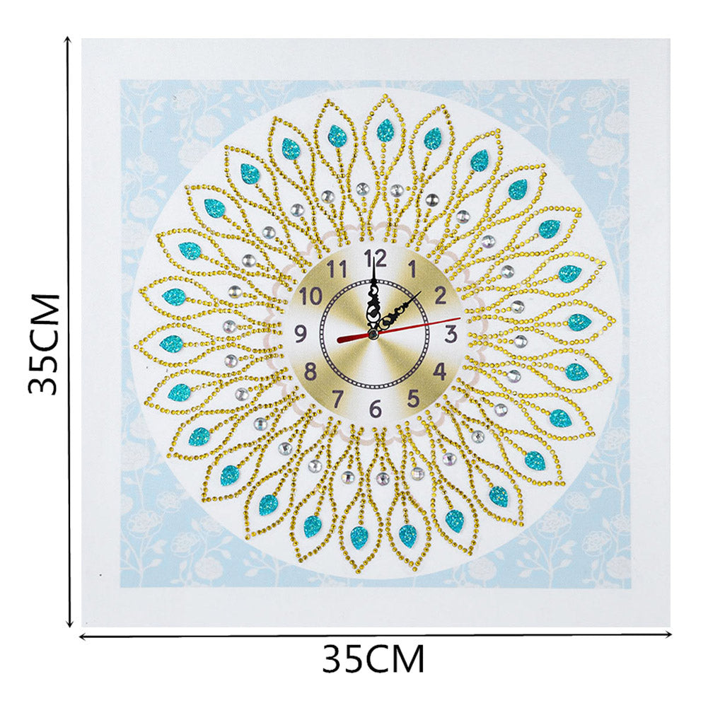 Simple Flower Clock Part Drill Special Shape Diamond DIY Mosaic Clocks Gift