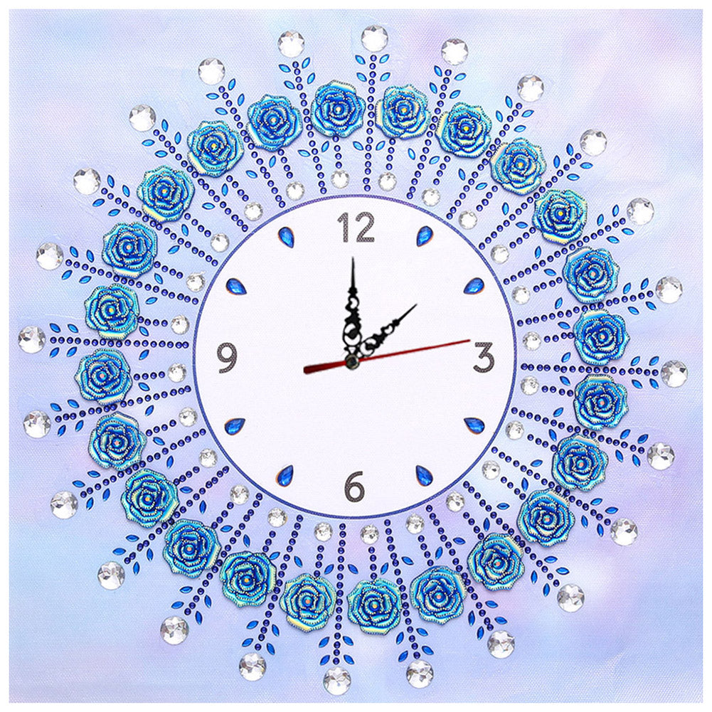 Simple Flower Clock Part Drill Special Shape Diamond DIY Mosaic Clocks Gift