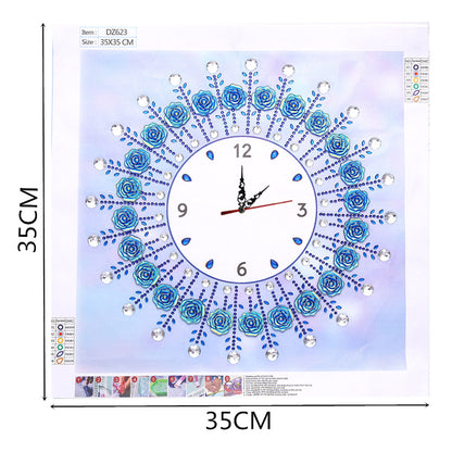 Simple Flower Clock Part Drill Special Shape Diamond DIY Mosaic Clocks Gift