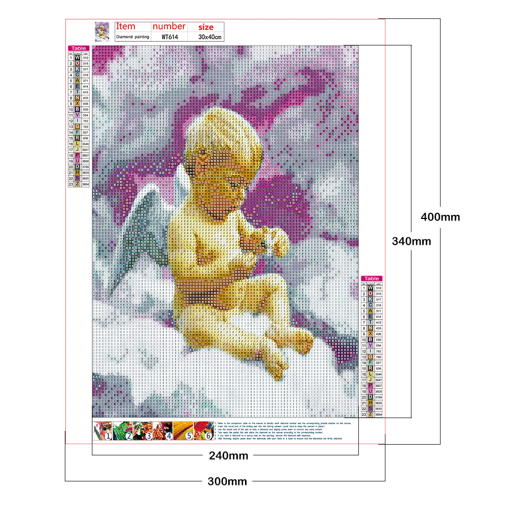 Angel - Full Round Drill Diamond Painting 30*40CM