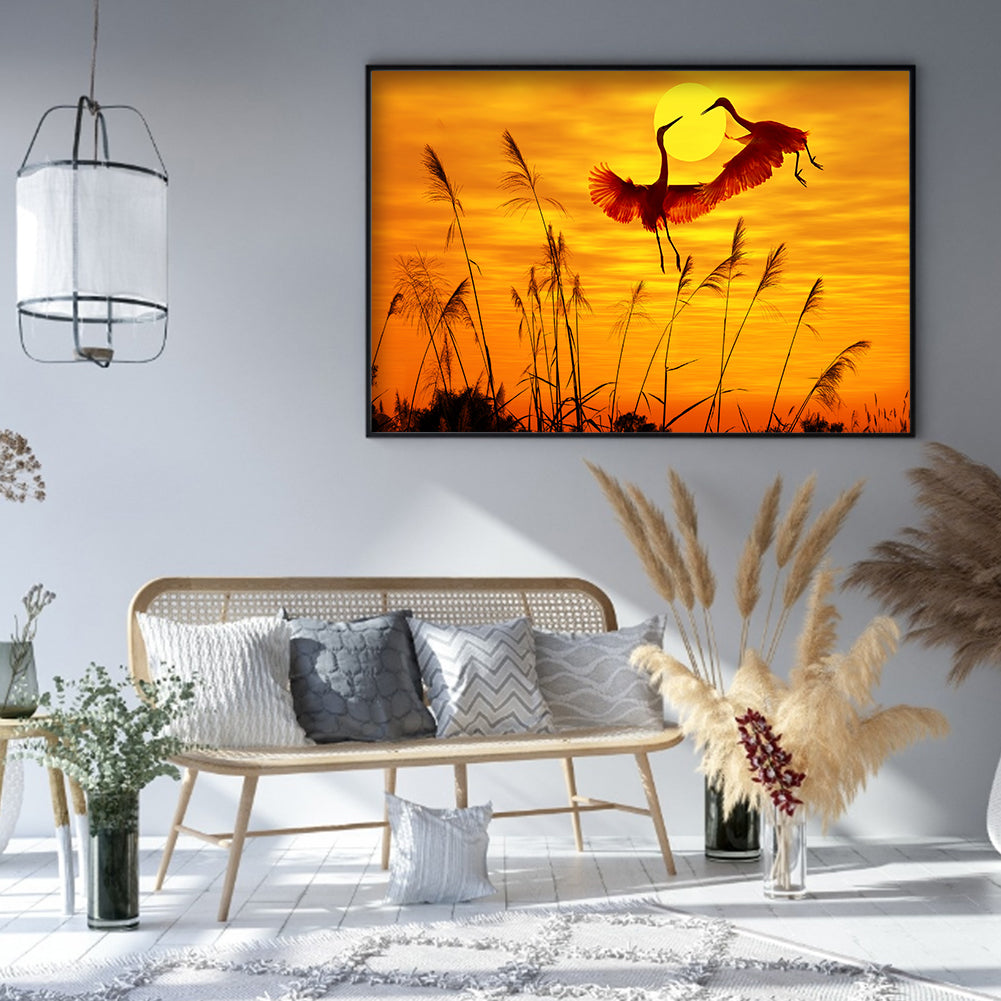 Flying Crane - Full Square Drill Diamond Painting 50*40CM