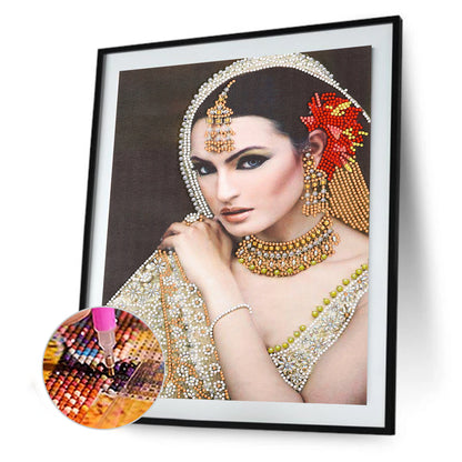 Indian Lady - Special Shaped Drill Diamond Painting 30*40CM