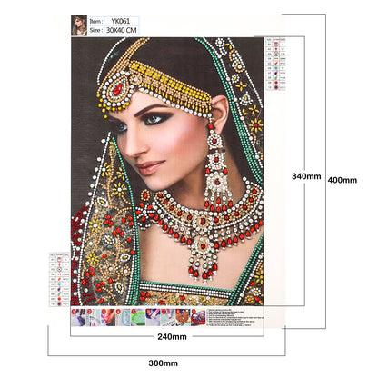 Indian Lady - Special Shaped Drill Diamond Painting 30*40CM