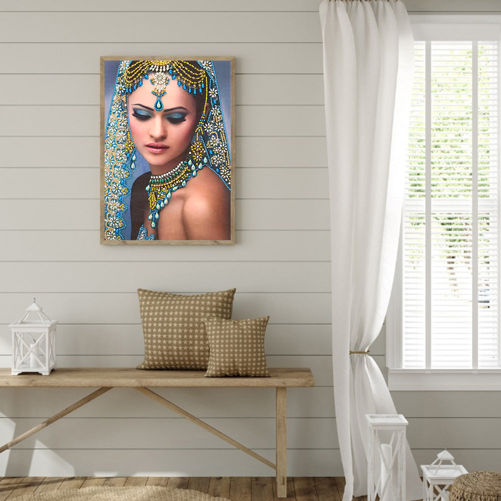 Indian Lady - Special Shaped Drill Diamond Painting 30*40CM