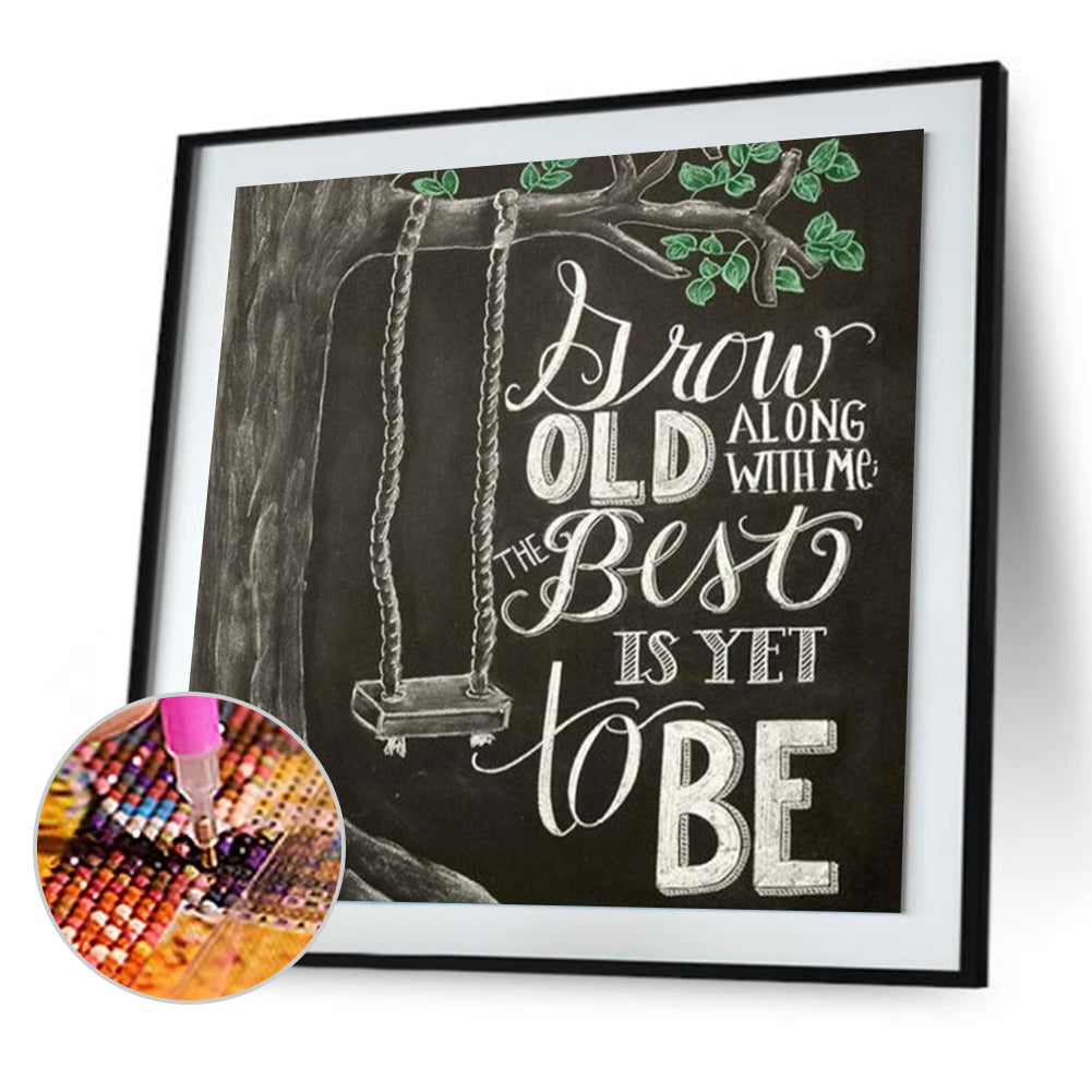 Blackboard Letter - Full Round Drill Diamond Painting 40*40CM