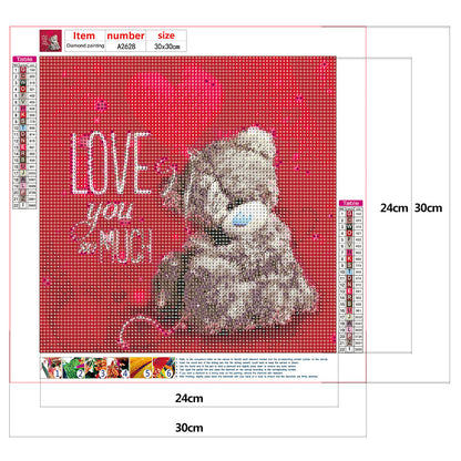 Love Bear - Full Round Drill Diamond Painting 30*30CM