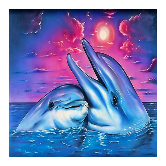 Romantic Dolphin - Full Sqaure Drill Diamond Painting 40*40CM